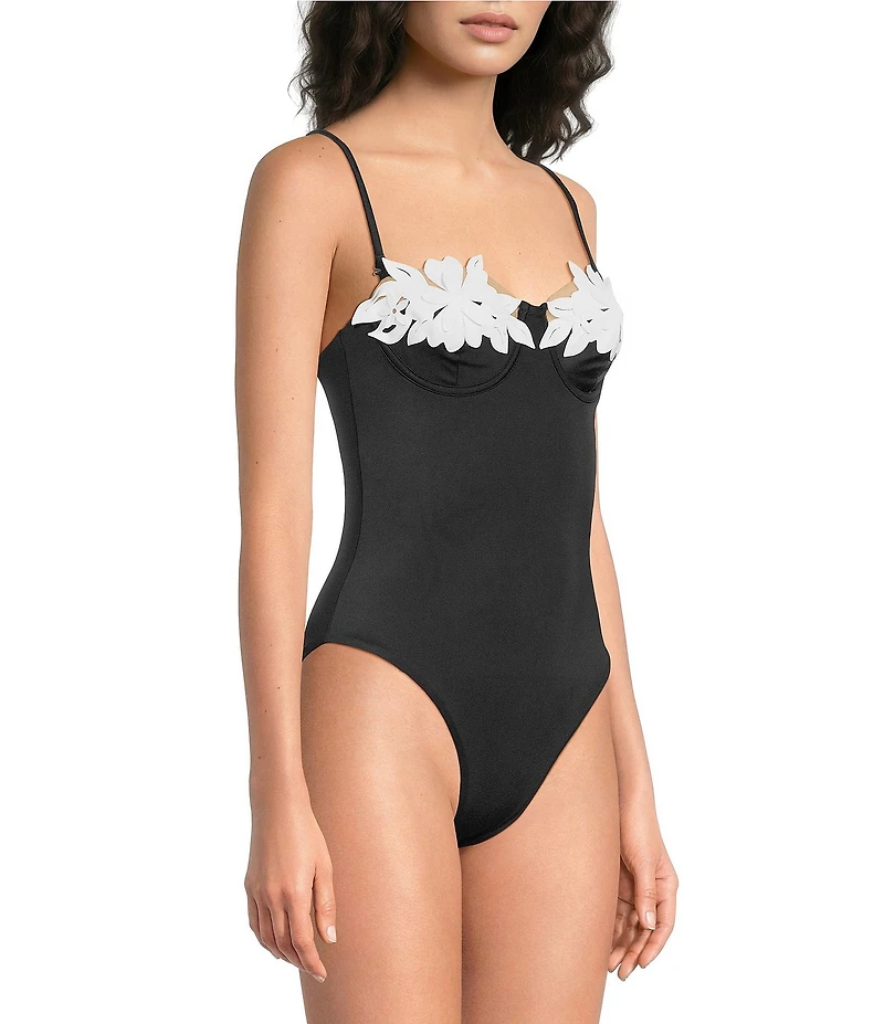 Bahia Maria Aura Laser Cut Flower Underwire One Piece Swimsuit