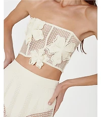 Bahia Maria El Jardin Ruffle Handkerchief Hem Mesh Swim Cover-Up Skirt