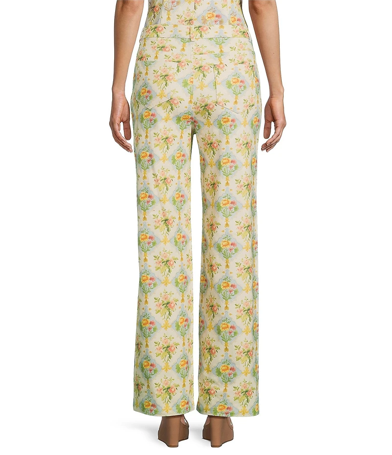 Bailey Rose Animal-Printed Wide Leg Jeans