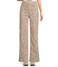 Bailey Rose Animal-Printed Wide Leg Jeans
