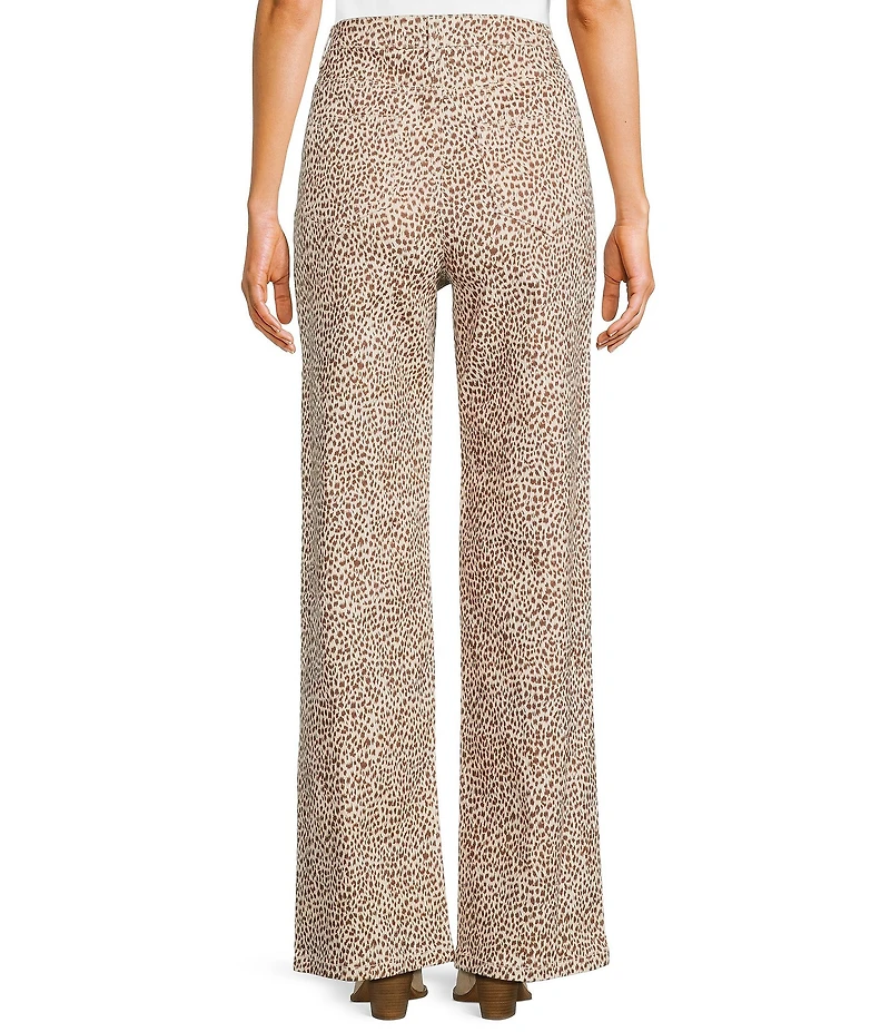 Bailey Rose Animal-Printed Wide Leg Jeans