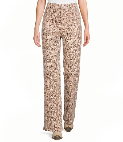 Bailey Rose Animal Print Wide Leg Jeans