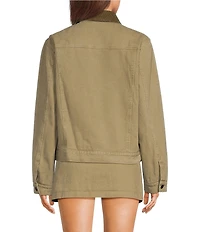 Bailey Rose Button Front Cord Collar Jacket