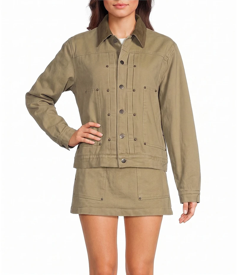 Bailey Rose Button Front Cord Collar Jacket