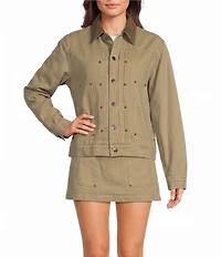 Bailey Rose Button Front Cord Collar Jacket