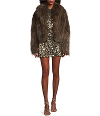 Bailey Rose Faux Fur Shorter Length Jacket