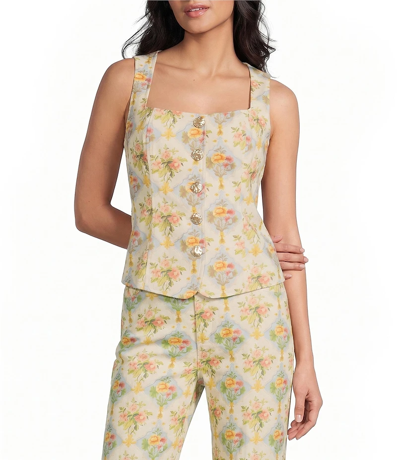 Bailey Rose Floral Square Neck Vest