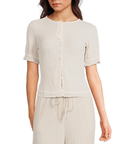 Bailey Rose Gauze Button Front Cardigan Coordinating Top