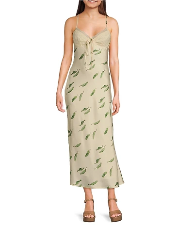 Bailey Rose Green Chili Pepper Print Maxi Dress