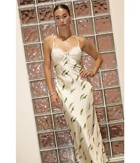Bailey Rose Green Chili Pepper Print Maxi Dress