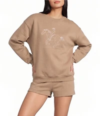 Bailey Rose Western Horse Print Pullover Crew Neck Sweatshirt