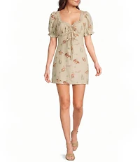 Bailey Rose Western Horse Print Short Sleeve Mini Dress