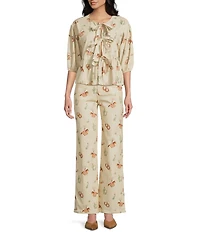 Bailey Rose Coordinating Western Horse Print Tie Top