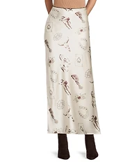 Bailey Rose Western Horseshoe Print Silk Maxi Skirt
