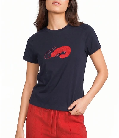 Bailey Rose Knit Shrimp Short Sleeve Baby Tee