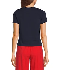 Bailey Rose Knit Shrimp Short Sleeve Baby Tee