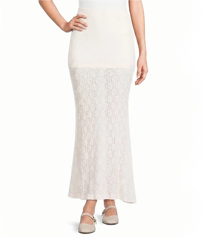 Bailey Rose Lace Back-Slit Maxi Skirt
