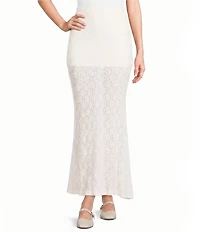 Bailey Rose Lace Back-Slit Maxi Skirt