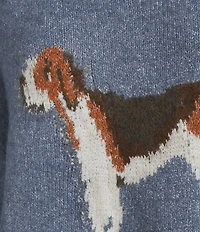 Bailey Rose Long Sleeve Crew Neck Dog Print Sweater
