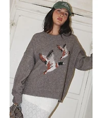 Bailey Rose Long Sleeve Crew Neck Duck Print Sweater
