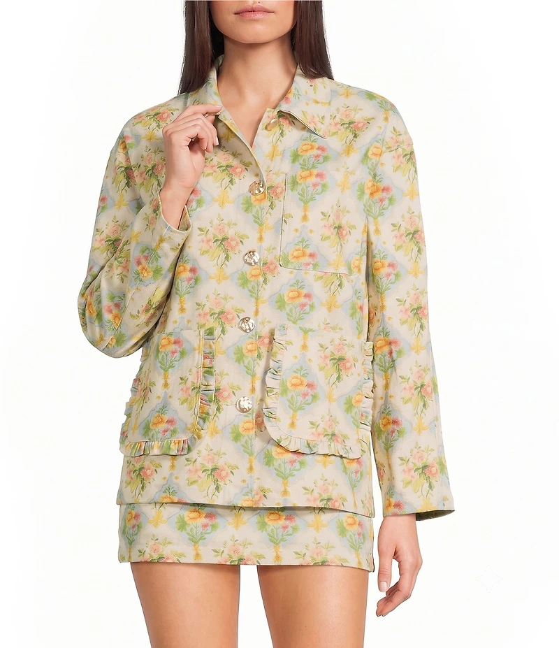 Bailey Rose Long Sleeve Floral Print Jacket