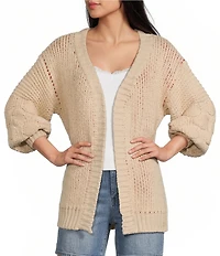 Bailey Rose Long Sleeve Oversized Lobster Cardigan