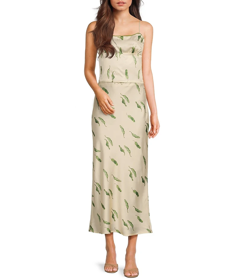 Bailey Rose Maxi Straight Green Chili Pepper Coordinating Skirt
