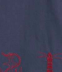 Bailey Rose Nantucket Embroidered Hem Long Sleeve Tie Neck Coordinating Top