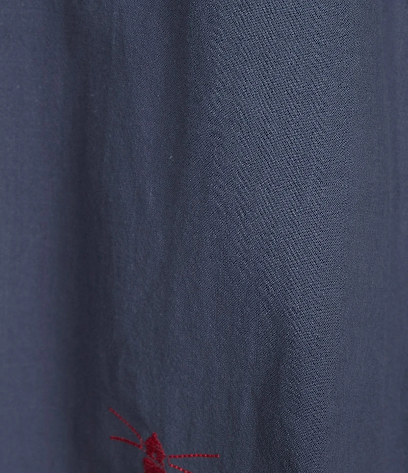 Bailey Rose Nantucket Scoop Tie Neck Sleeveless Embroidered Hem Mini Dress