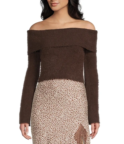 Bailey Rose Off-The-Shoulder Long Sleeve Sweater
