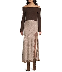 Bailey Rose Off-The-Shoulder Long Sleeve Sweater