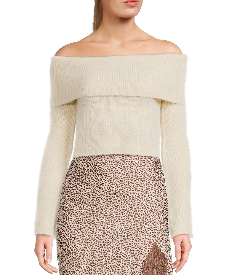 Bailey Rose Off-The-Shoulder Long Sleeve Sweater