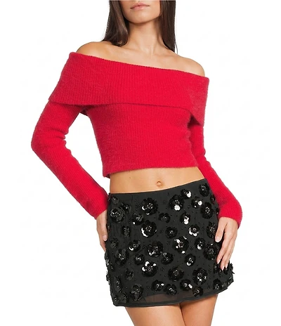 Bailey Rose Off-The-Shoulder Long Sleeve Sweater
