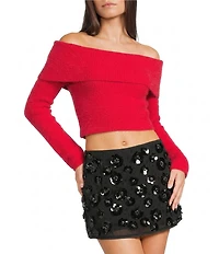 Bailey Rose Off-The-Shoulder Long Sleeve Sweater