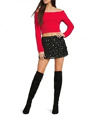 Bailey Rose Off-The-Shoulder Long Sleeve Sweater