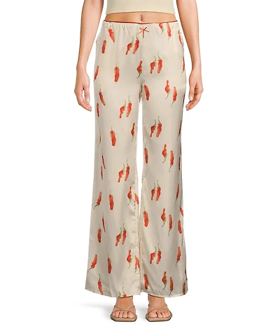 Bailey Rose Red Chili Pepper Silk Coordinating Pants