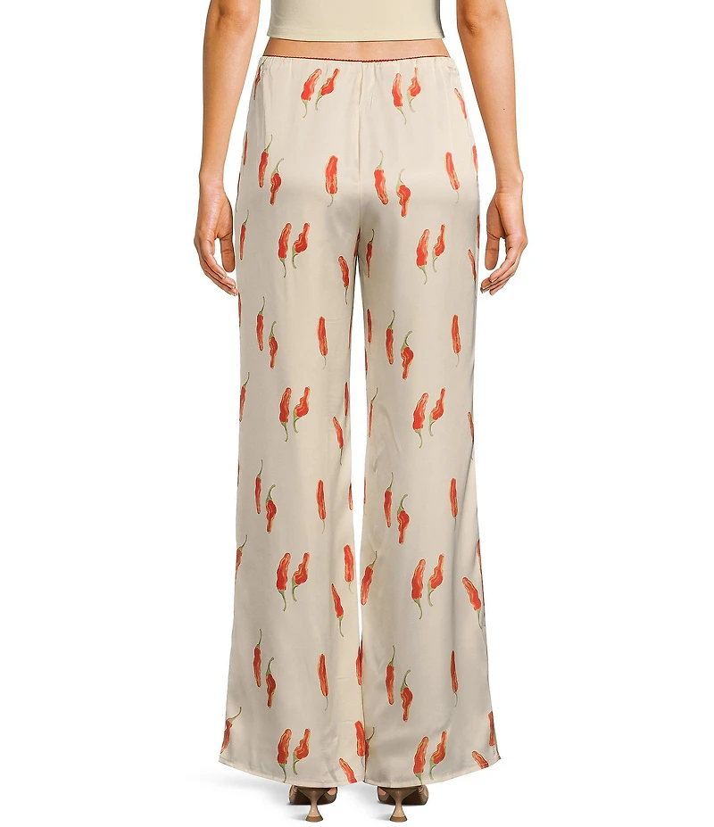 Bailey Rose Red Chili Pepper Silk Coordinating Pants