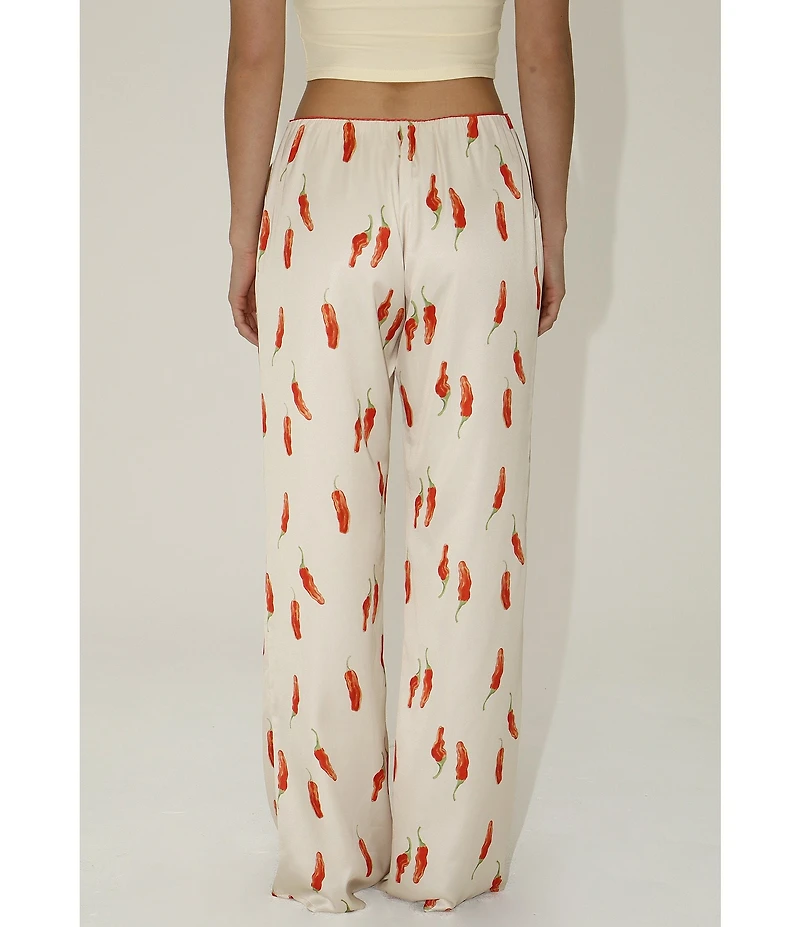 Bailey Rose Red Chili Pepper Silk Coordinating Pants