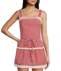 Bailey Rose Red Gingham Sleeveless Coordinating Tank Top