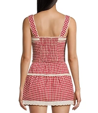 Bailey Rose Red Gingham Sleeveless Coordinating Tank Top