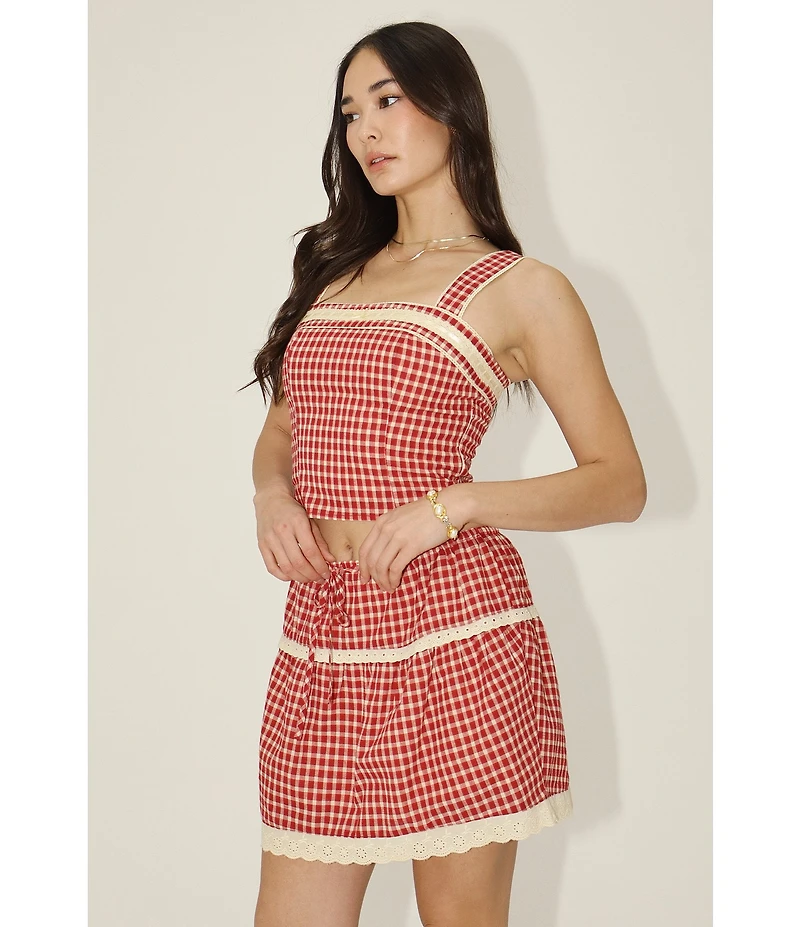 Bailey Rose Red Gingham Sleeveless Coordinating Tank Top