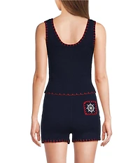 Bailey Rose Coordinating Sailboat Knit Sweater Tank Top