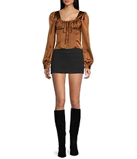 Bailey Rose Satin Long Sleeve Corset Top