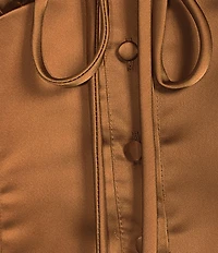 Bailey Rose Satin Long Sleeve Corset Top