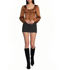 Bailey Rose Satin Long Sleeve Corset Top