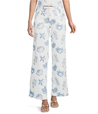 Bailey Rose Seashell Print Wide Leg Coordinating Jeans