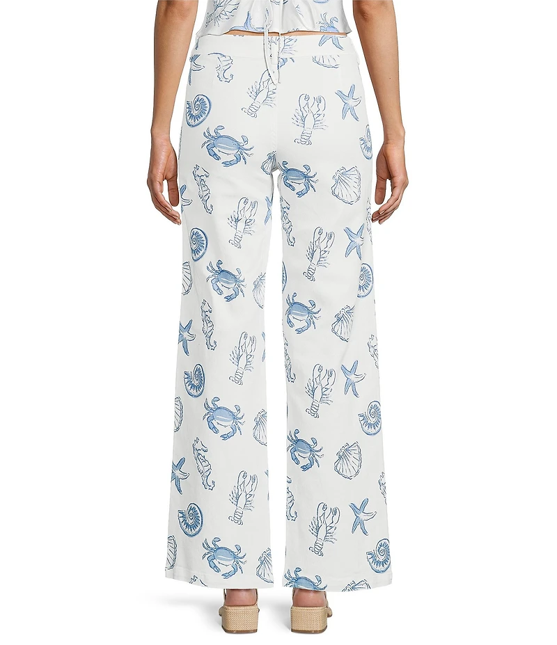 Bailey Rose Seashell Print Wide Leg Coordinating Jeans