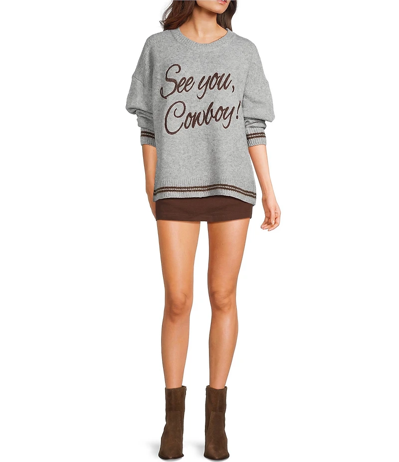 Bailey Rose See You Cowboy Long Sleeve Sweater