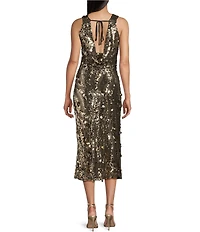 Bailey Rose Sequin Gold Maxi Dress