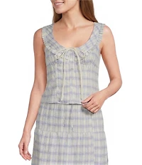 Bailey Rose Sleeveless Peter Pan Plaid Coordinating Top